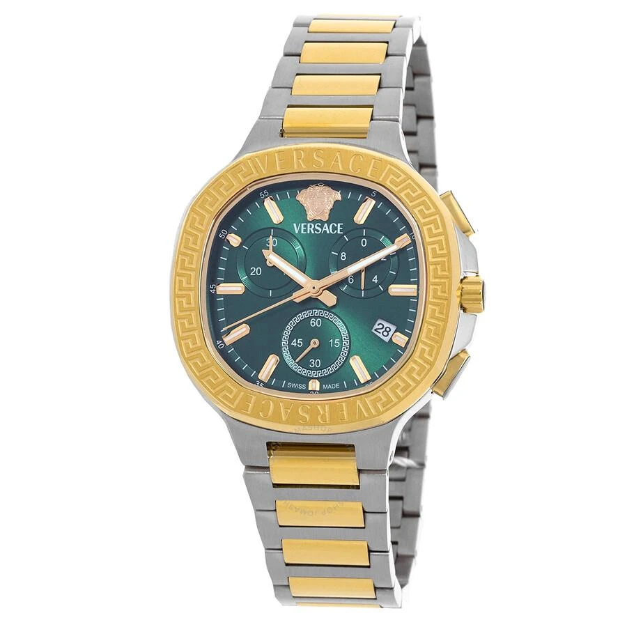 Versace V-Chrono Square Chronograph Quartz Green Dial Watch VEVCA0624 1