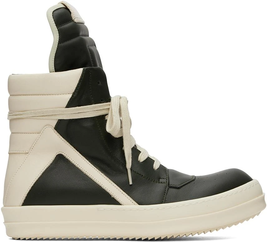 Rick Owens Green & Off-White Porterville Geobasket Sneakers 1