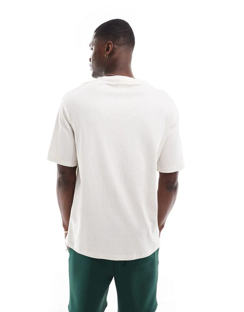Selected Homme Selected Homme oversized t-shirt with central plant print in cream 3
