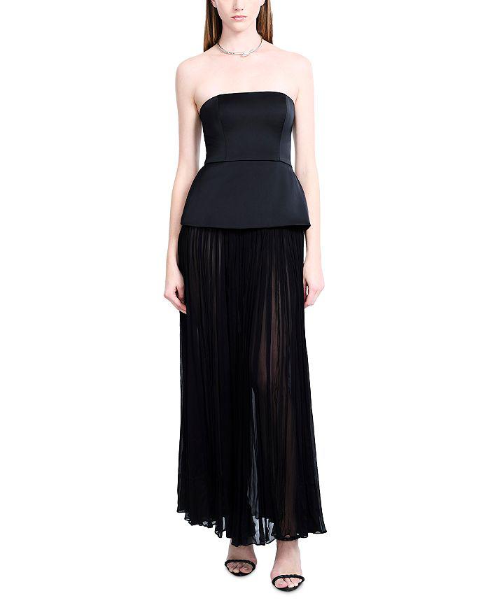 BCBG Strapless Peplum Gown