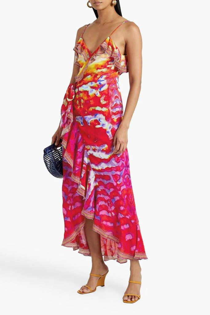 CAMILLA Embellished printed silk crepe de chine maxi wrap dress 2