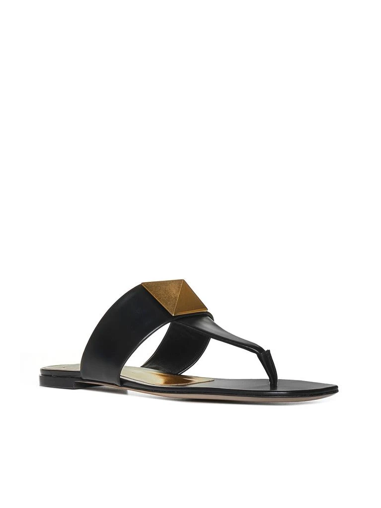 Valentino VALENTINO GARAVANI | Black leather One Stud flat thong sandals | Women | 36 2
