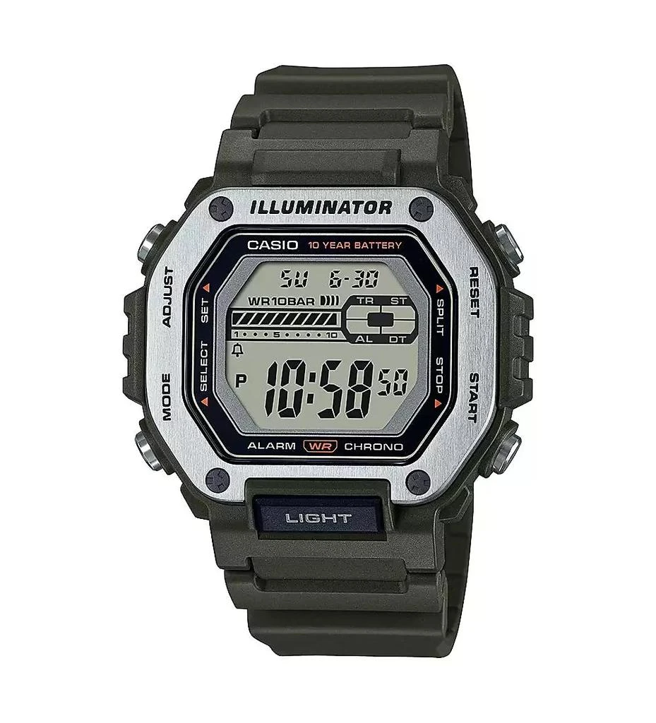 Casio Men
s Digital Green Resin Watch 47.2mm, MWD110H-3AV 1