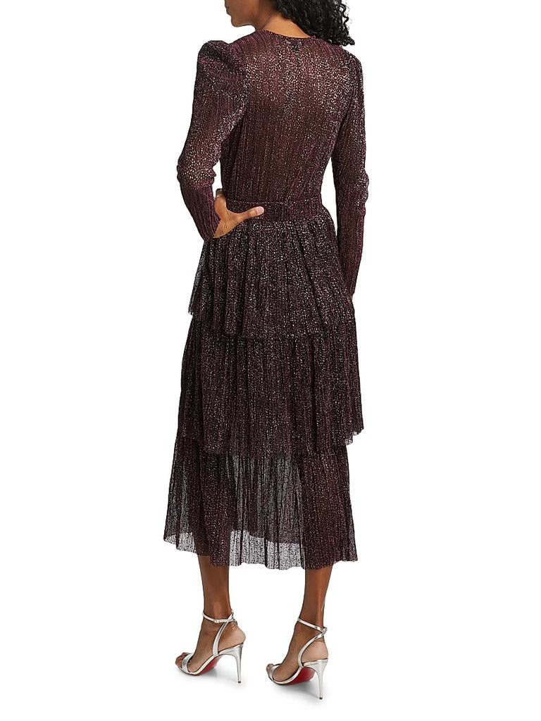 Sabina Musáyev Carry Tiered Belted Metallic Dress 5
