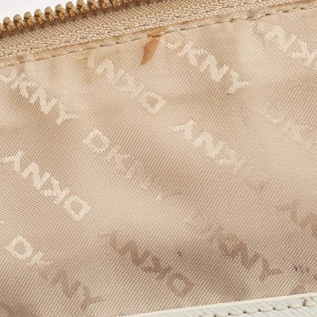 DKNY DKNY Cream/Beige Signature Canvas and Leather Dome Satchel 15