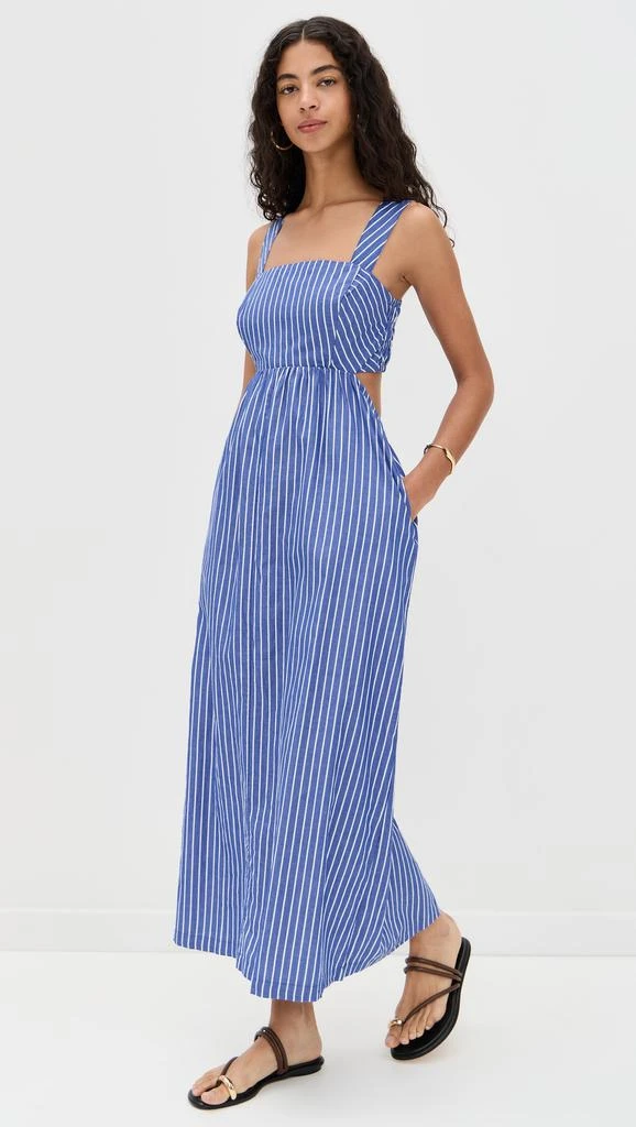 Stateside Poplin Stripe Open Back Midi Dress 6