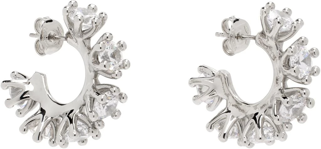 D'heygere Silver Wheel Hoop Earrings 2