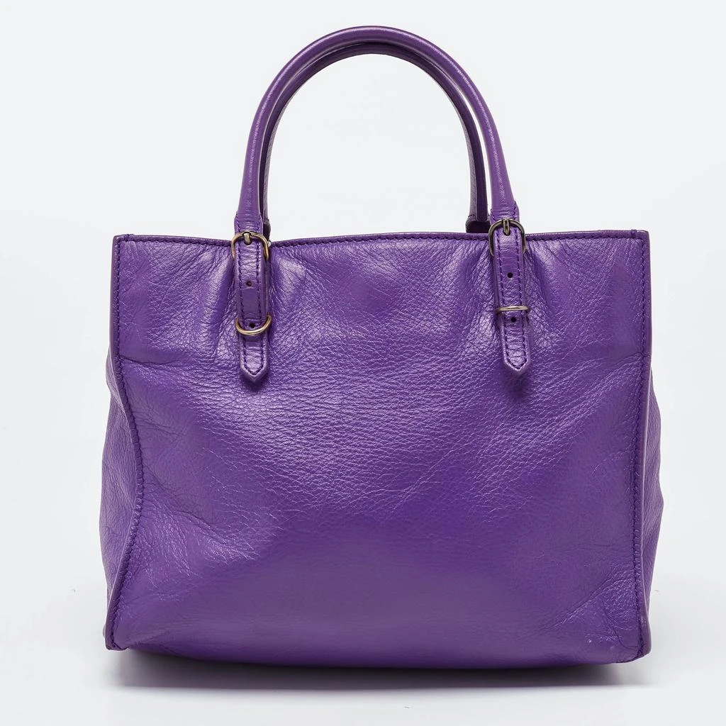 Balenciaga Balenciaga Purple Leather Mini Papier A4 Tote 4