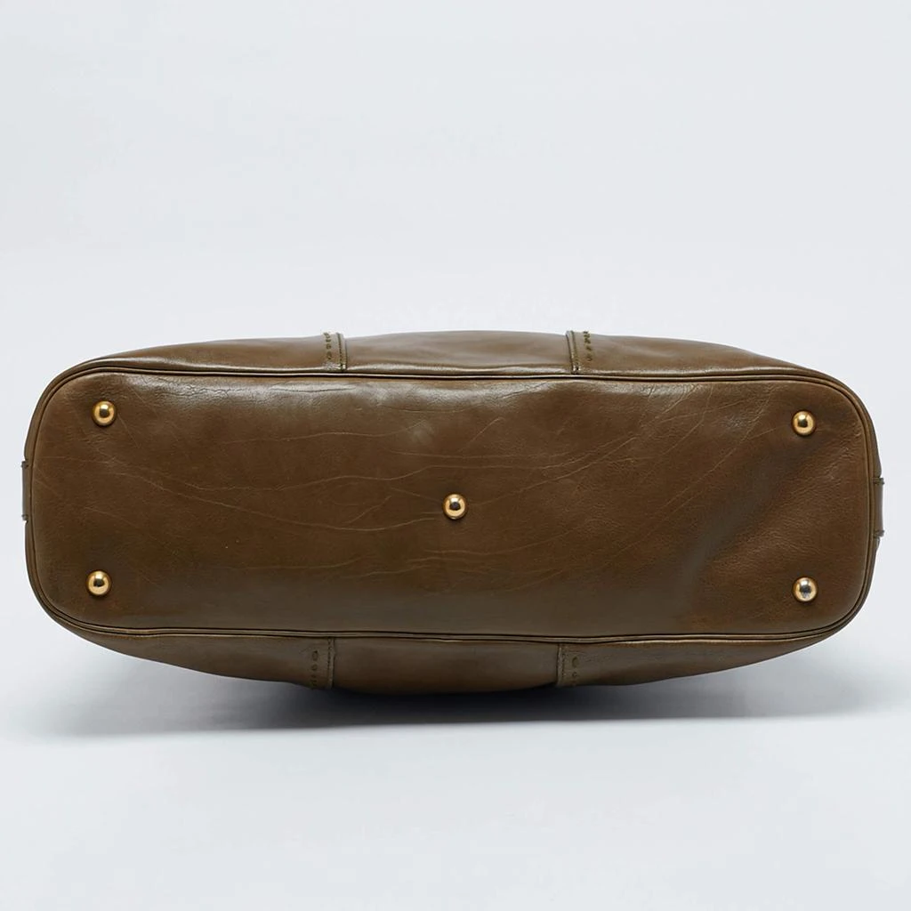 Yves Saint Laurent Yves Saint Laurent Olive Green Leather Large Muse Bag 15