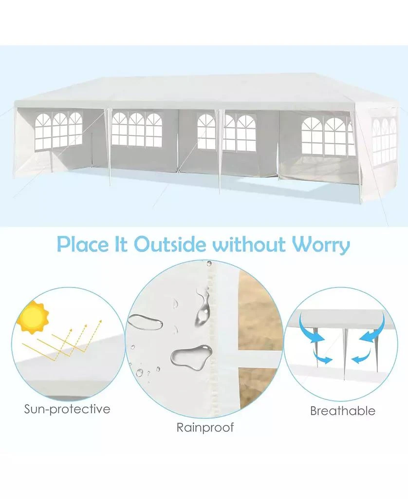 SUGIFT 10 x 30 Feet Canopy Tent with 5 Removable Sidewalls for Party Wedding 9