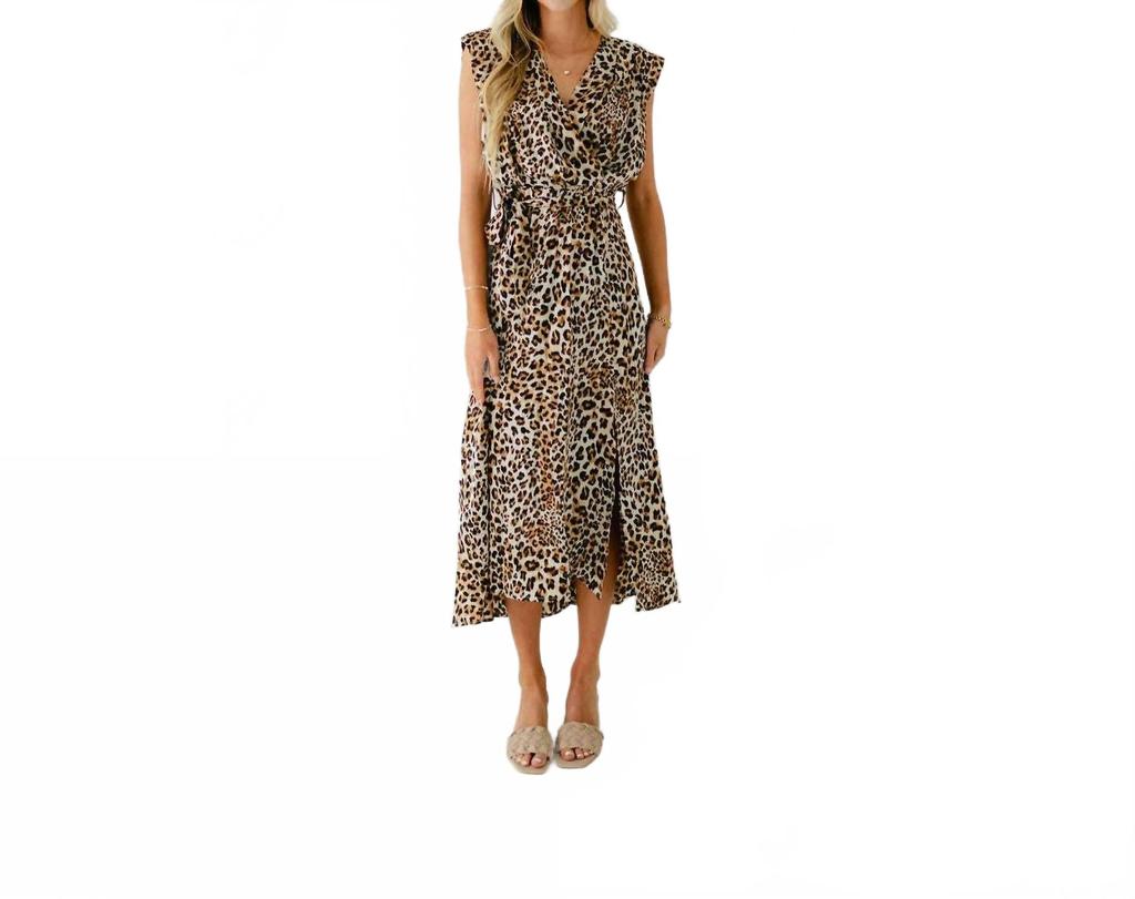 Bishop + Young Aeries Wrap Dress In Leo Print