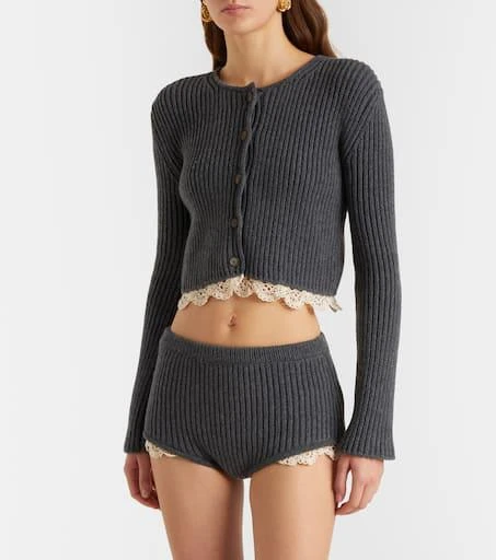 Magda Butrym Cropped crochet-trimmed cashmere cardigan 2