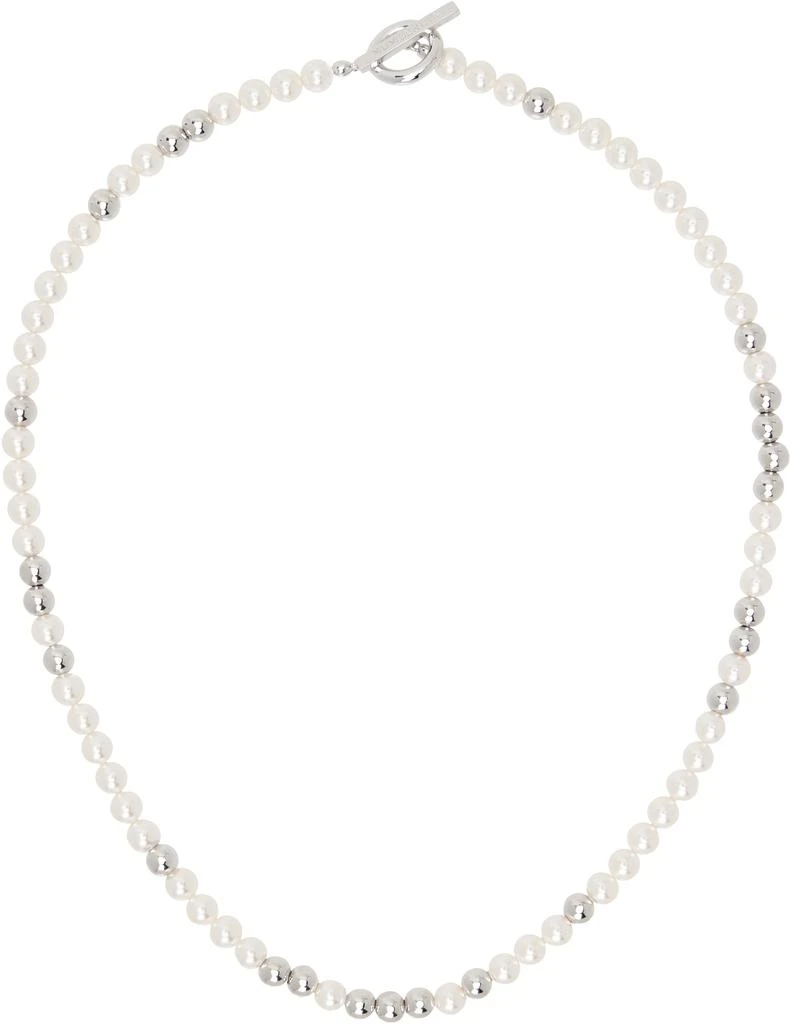 Numbering Silver 
White #9705 Necklace