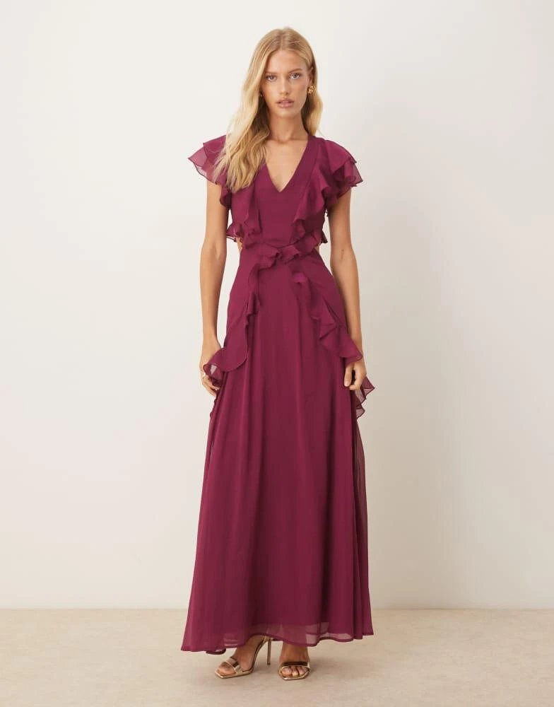 Midi Dress Shop Asos Dresses Asos Design Long Flute Sleeves Super Scoop  Midi Dress In Blue