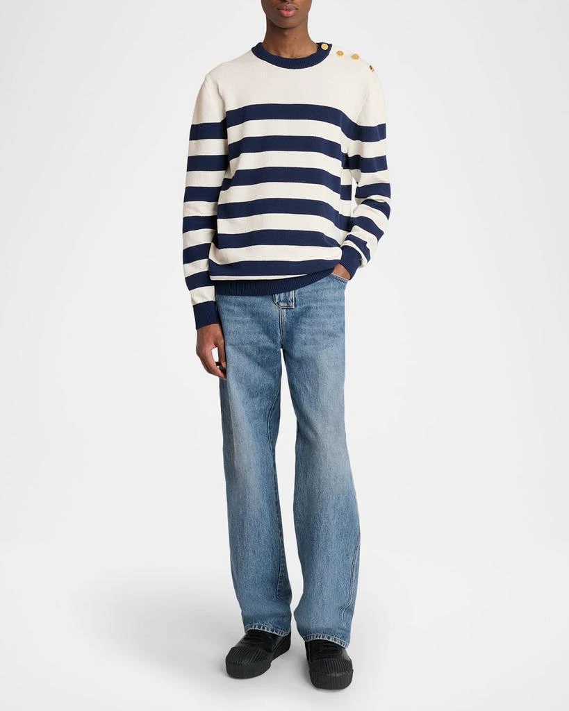 Balmain Men
s Striped Cotton-Blend Sweater 2