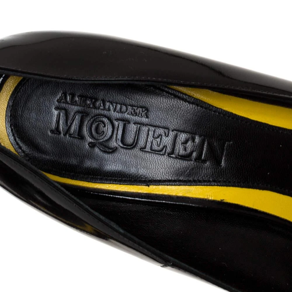 Alexander McQueen Alexander McQueen Black Patent Leather Heart Peep Toe Pumps Size 39.5 7