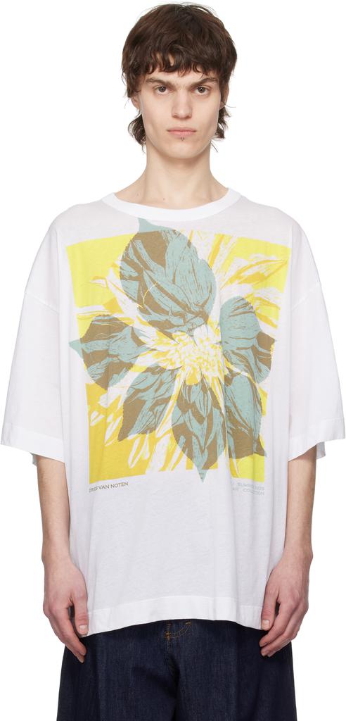正規 DRIES VAN NOTEN Sheer Draped T-shirt Gray Sheer Draped T