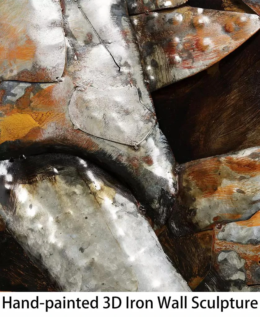 Empire Art Direct Elephant Mixed Media Iron Hand Painted Dimensional Wall Art, 60" x 40" x 2.8" 6