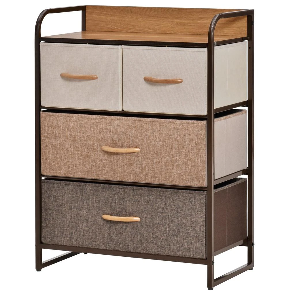 Hivvago 4-Drawer Storage Dresser with Steel Frame Organizer