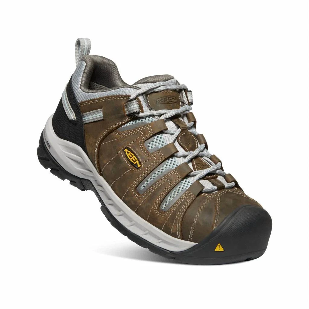 Keen Women's Flint Ii Low Steel Toe Waterproof Boots - Medium Width In Cascade Brown/surf Spray 1