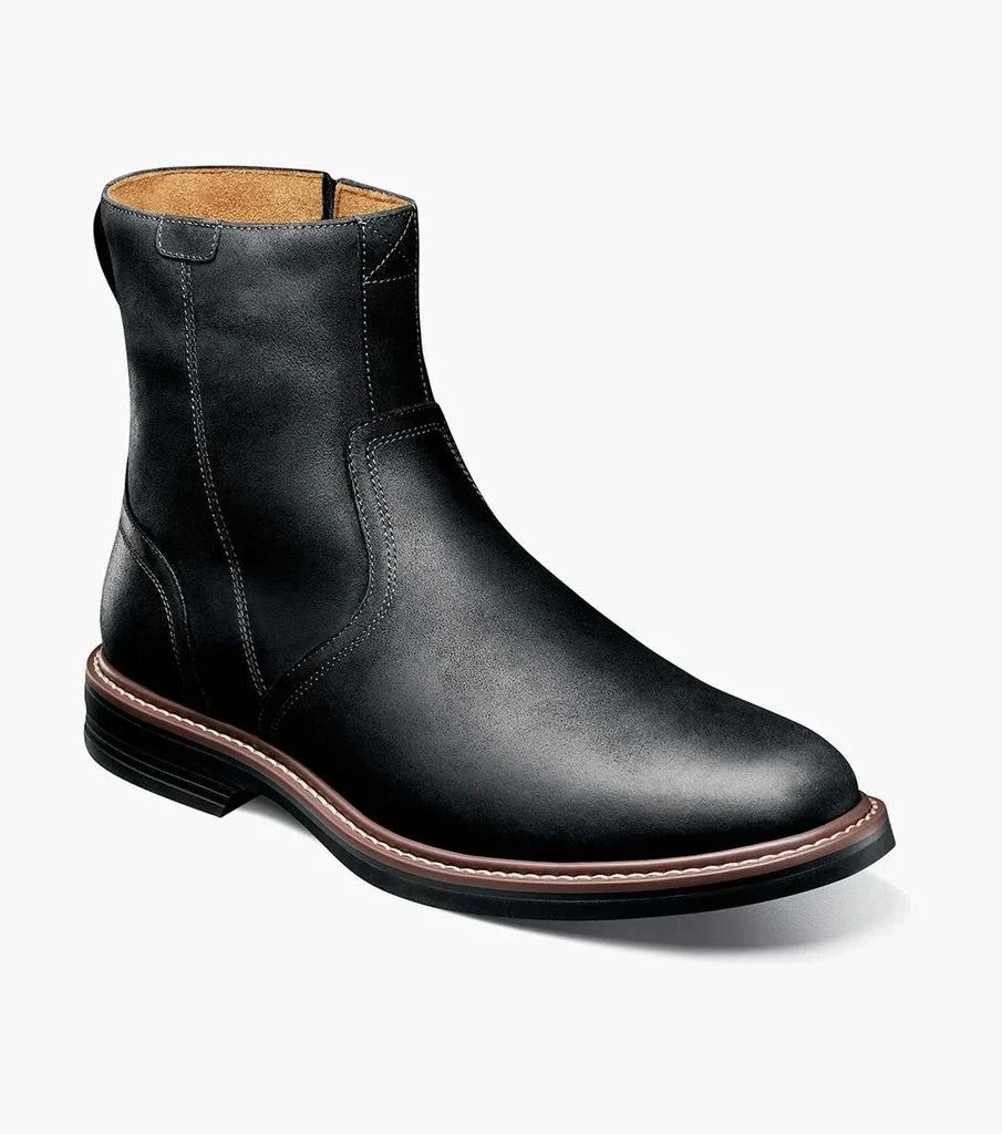 Florsheim Norwalk Boots Men's 13 Black Leather Plain Toe Side Zip Ankle ZOGG196 1