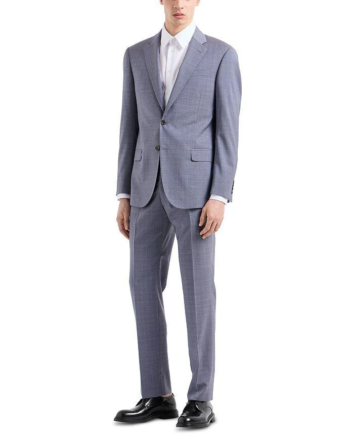 Emporio Armani Regular Fit Mini Plaid Wool Suit