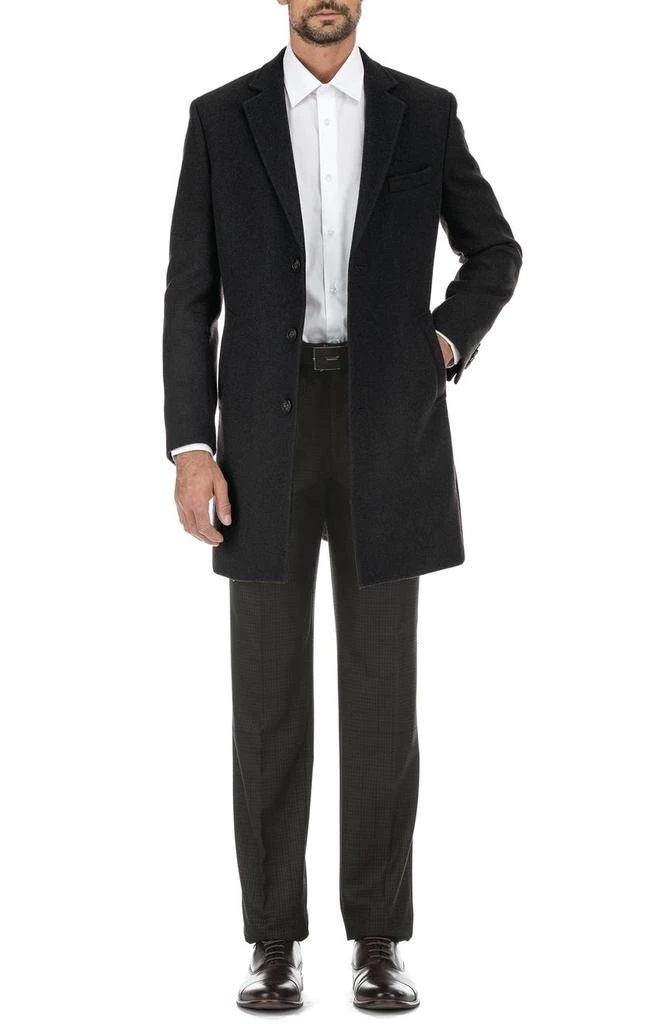 English Laundry Wool Blend 3-Button 3/4 Length Top Coat 1