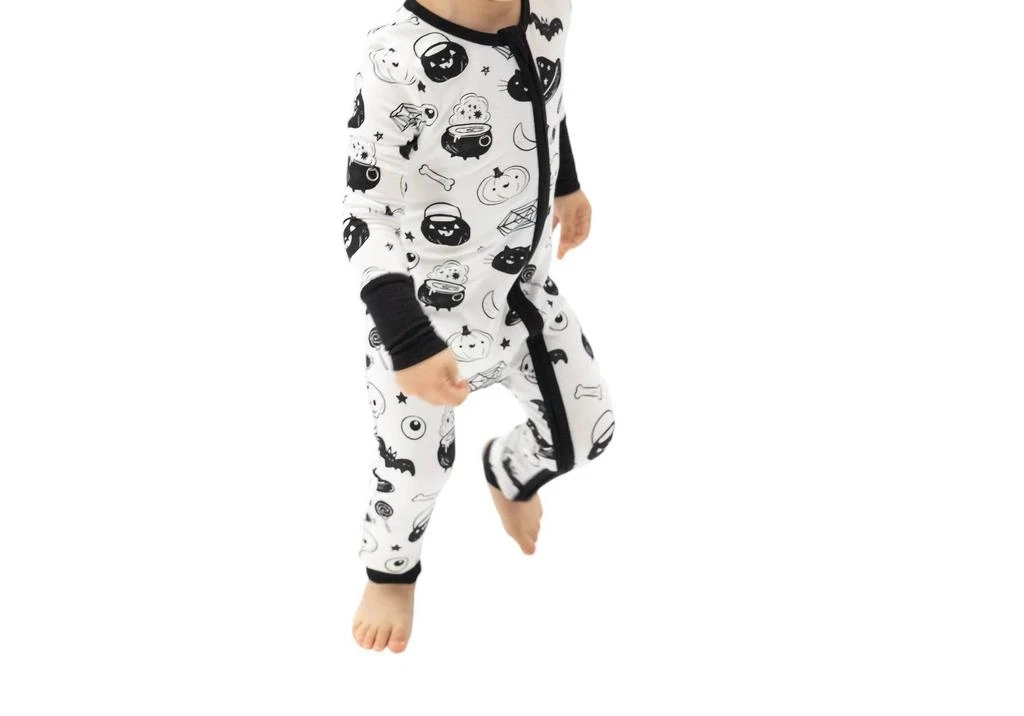 Angel Dear Halloween 2 Way Zipper Romper In White/black 1