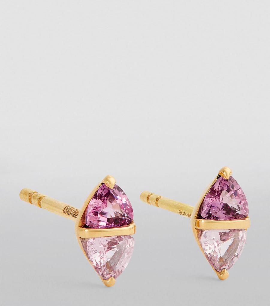 Emily P. Wheeler Yellow Gold and Sapphire Diamond Stud Earrings