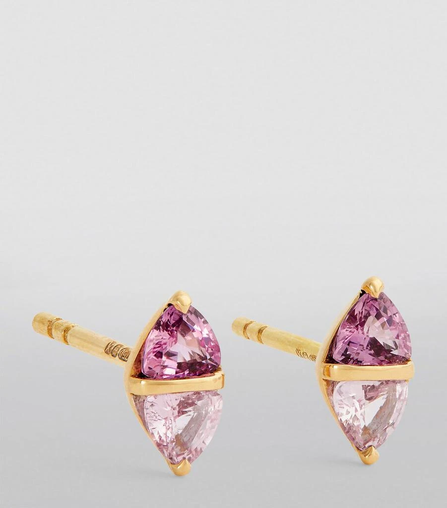 Emily P. Wheeler Yellow Gold and Sapphire Diamond Stud Earrings 2