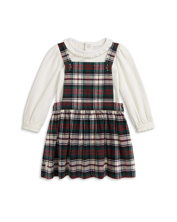 Ralph Lauren Polo Girls' Cotton Bodysuit & Plaid Dress Set - Baby