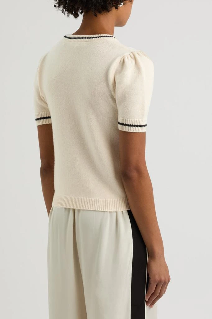 FRAME Stripe-trim cashmere T-shirt 3