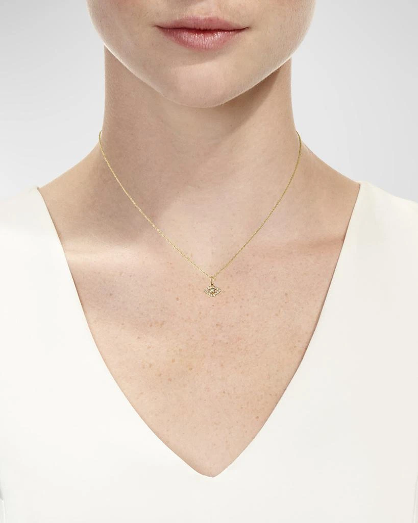 Sydney Evan 14k Diamond Evil Eye and Pearl Necklace 2