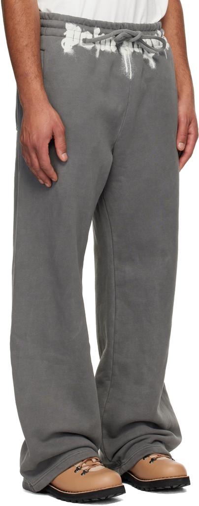 Palm Angels Gray Waist Logo Sweatpants