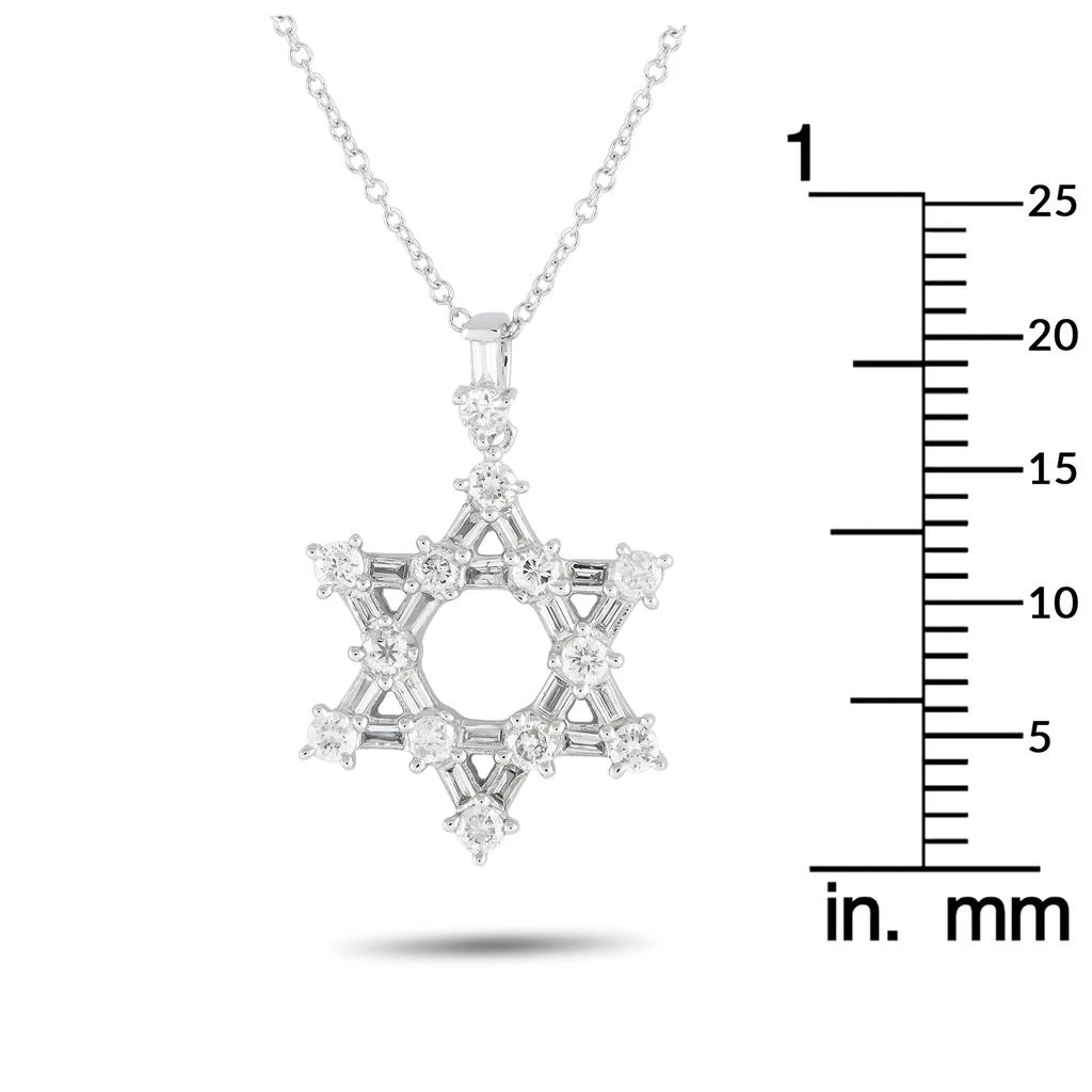 Non Branded 14K White Gold 0.57ct Diamond Star of David Necklace PN15343-W 4