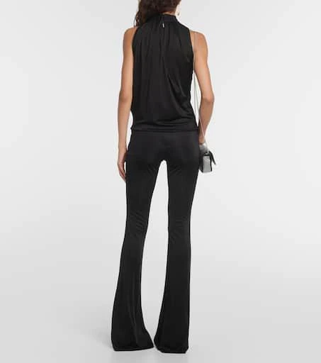 Versace Cutout turtleneck satin top 3