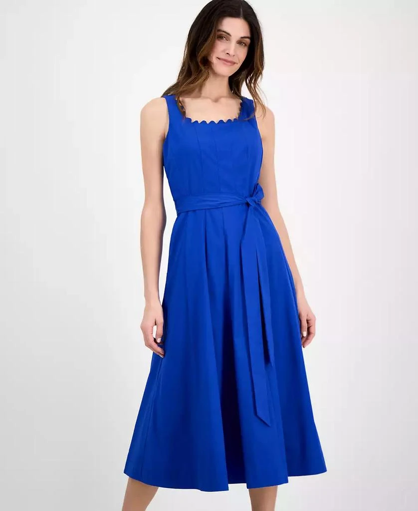 Anne Klein Women's Tie-Waist Seamed Fit & Flare Midi Dress 4
