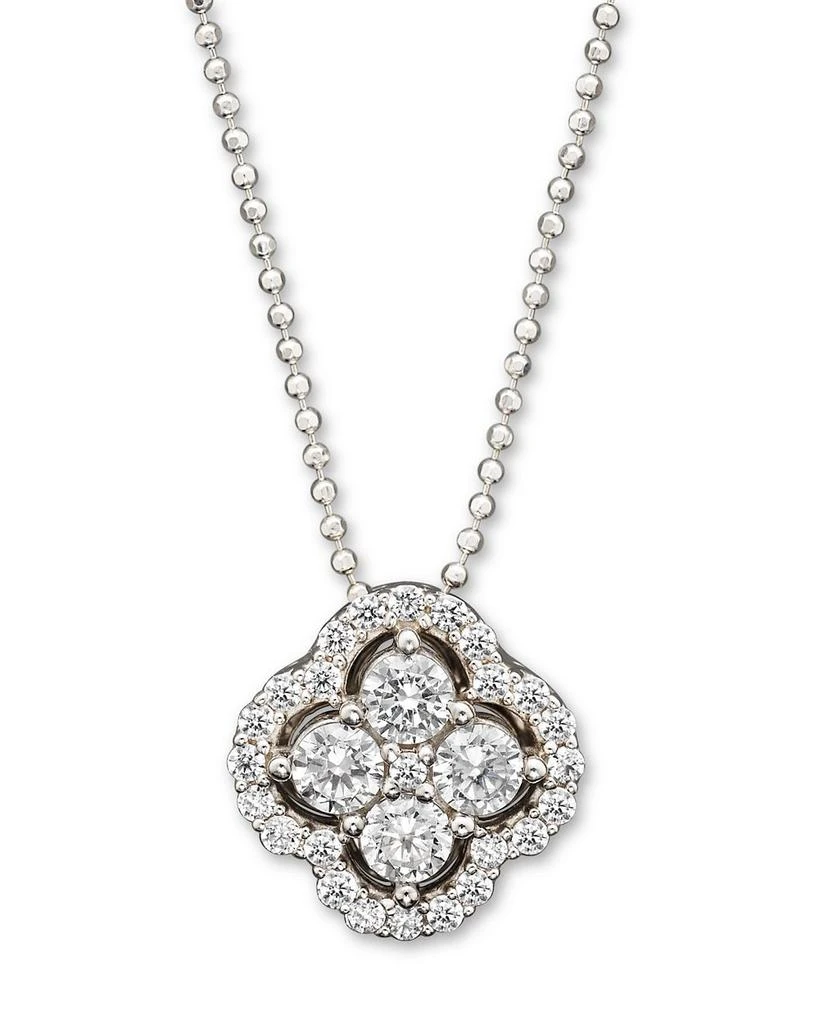 Bloomingdale's Diamond Clover Pendant Necklace in 14K White Gold, .75 tcw 1