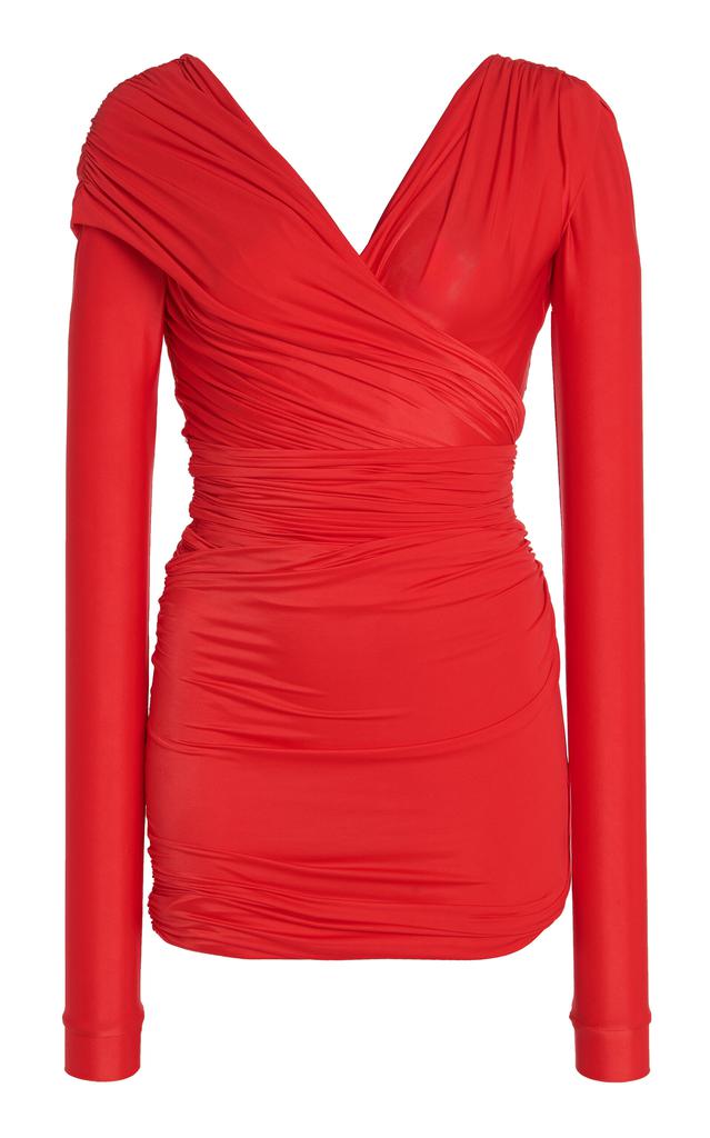 Balenciaga Draped mini dress in red jersey - Dresses Balenciaga Draped mini dress in red jersey - Dresses