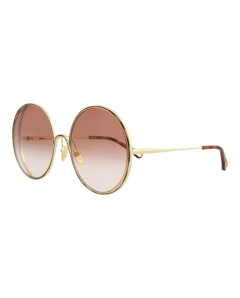 Chloé Round-Frame Metal Sunglasses