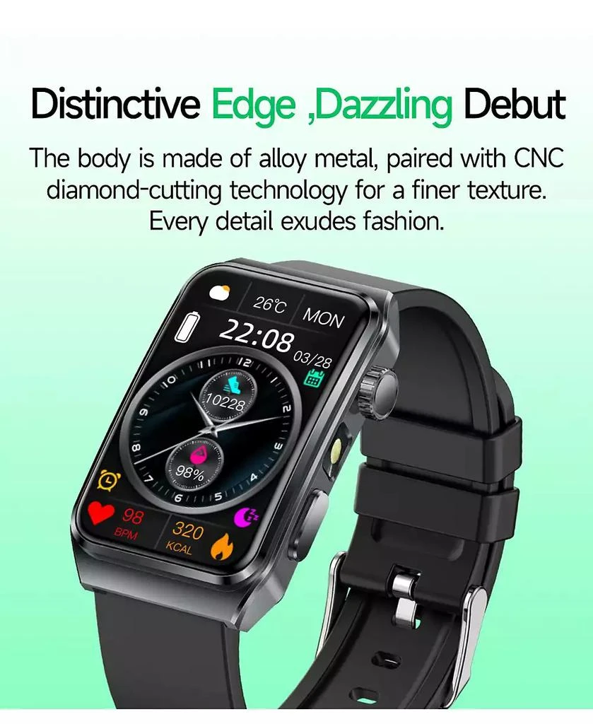 RUXING Smart Advanced Outdoor Health Smart Bracelet with Flashlight and Continuous Monitoring -Pink 3