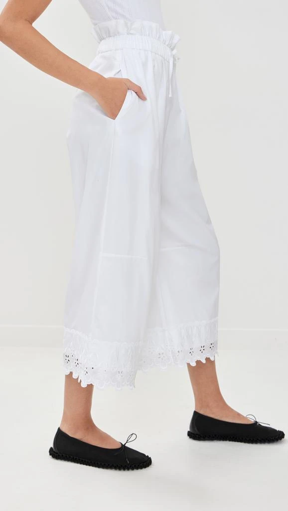 Simone Rocha Elasticated Ruffle Waist Cropped Trousers with Trim 3
