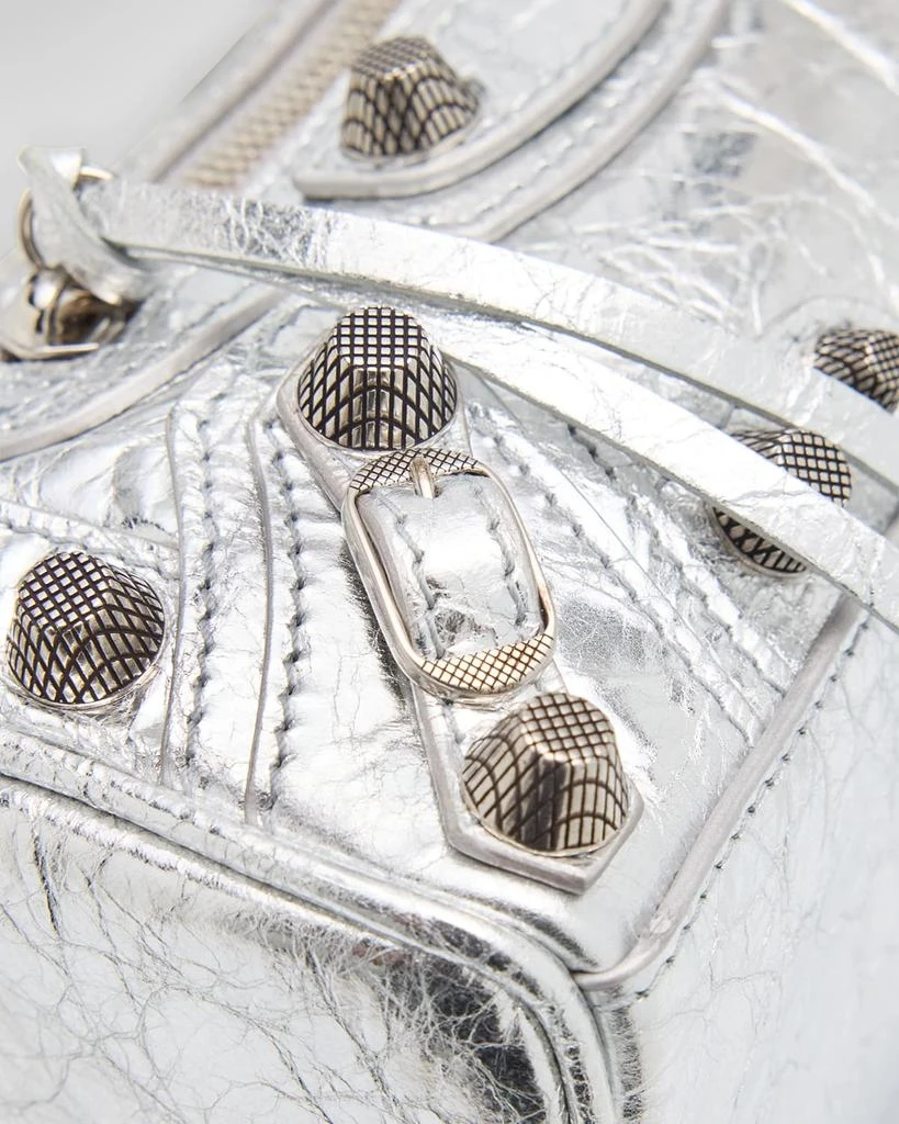 Balenciaga Le Cagole Nano Metallic Leather Top-Handle Bag 5