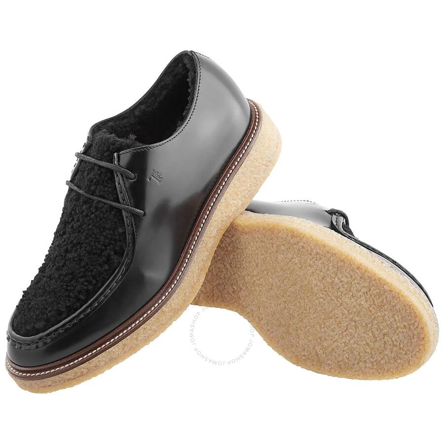 Tod's Men's Black Leather And Suede Lace-Up Deconstructed Boots 2