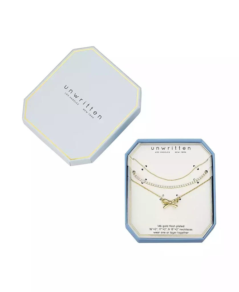 Unwritten Cubic Zirconia Bow Layered Necklace Set 10
