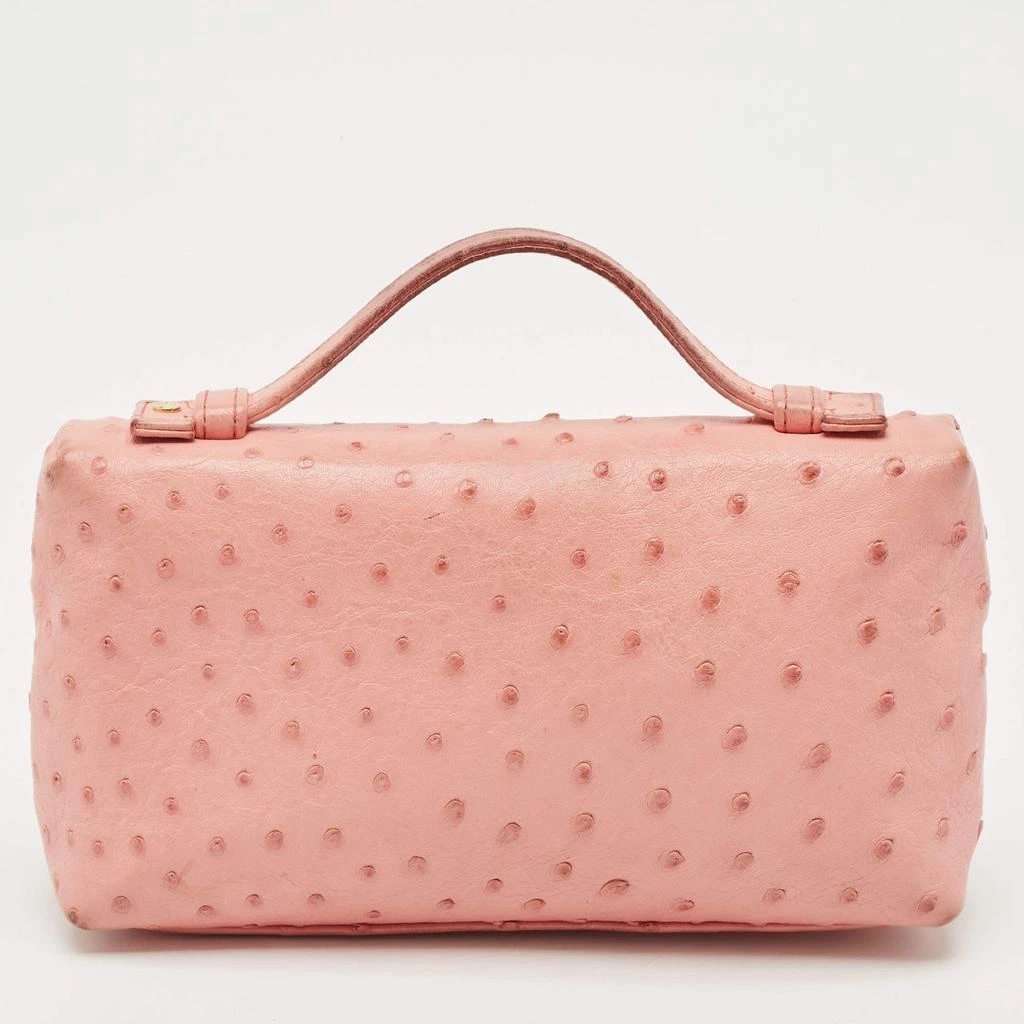 Loro Piana Loro Piana Pink Ostrich Leather Extra Pocket L19 Pouch 4