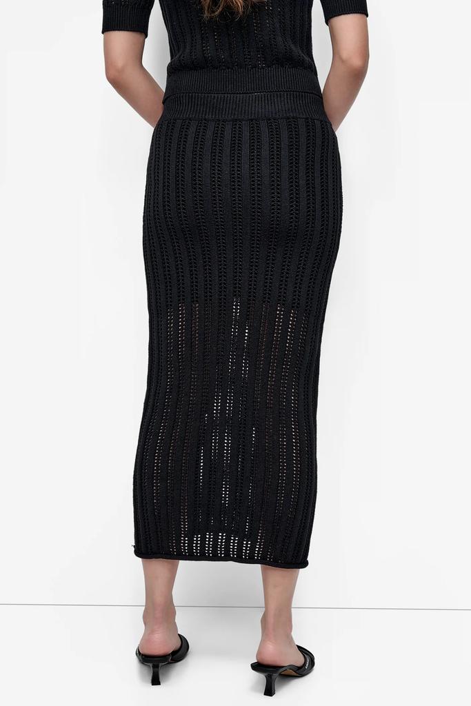 DKNY CABLE POINTELLE STITCH MIDI SKIRT