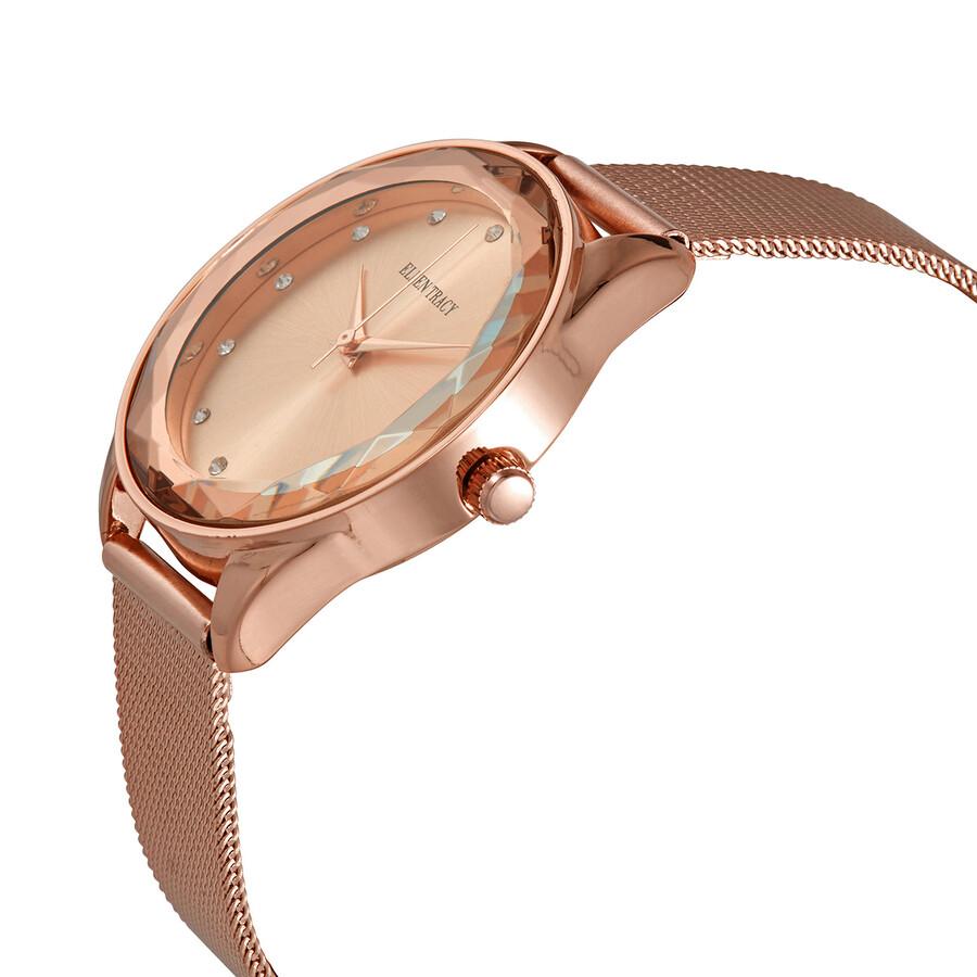 Ellen Tracy Quartz Rose Gold Dial Ladies Watch ET5180RG