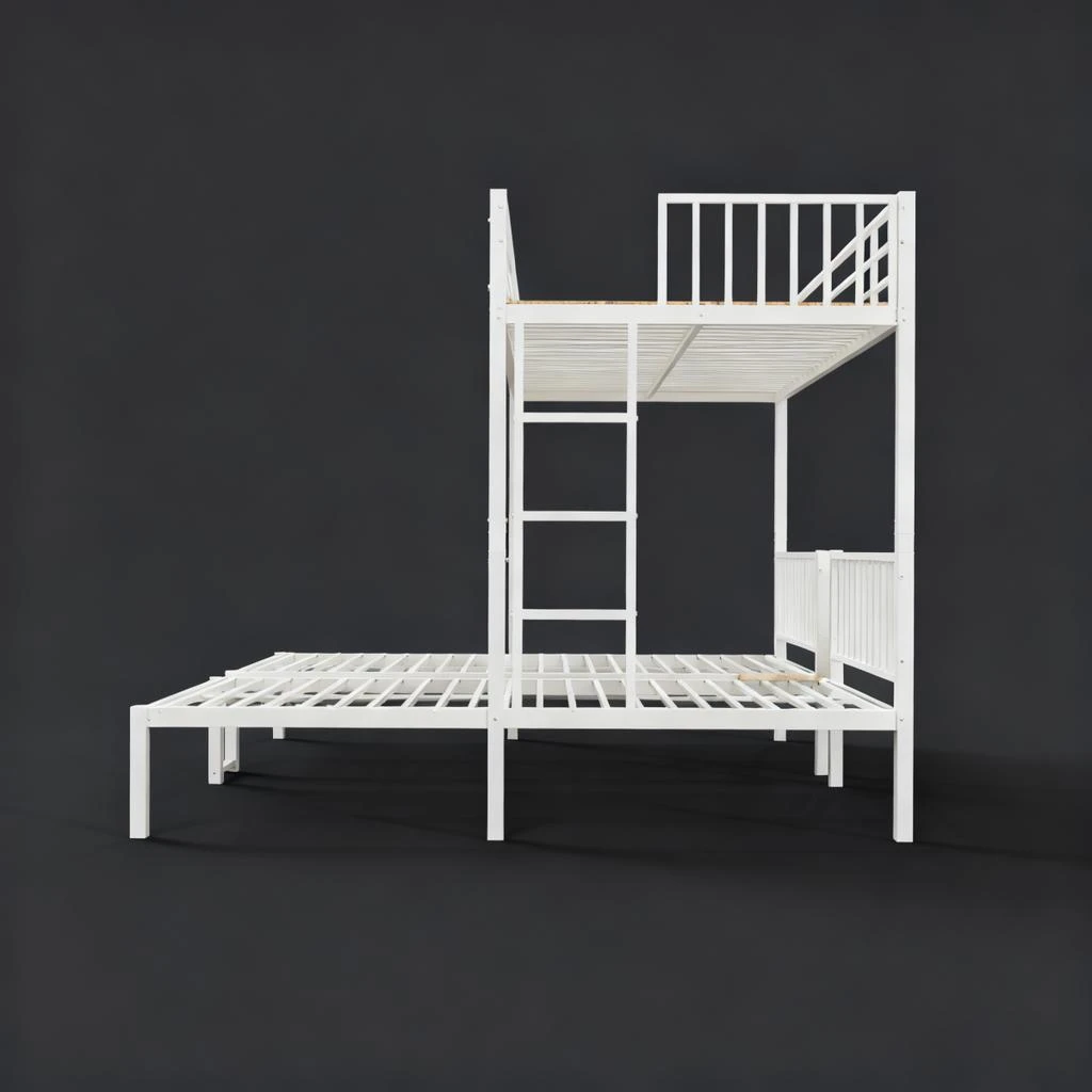 Streamdale Furniture Streamdale Triple Bunk Bed for Kids, 3 Beds, Metal, Separates into 3 Twin Beds, White 2
