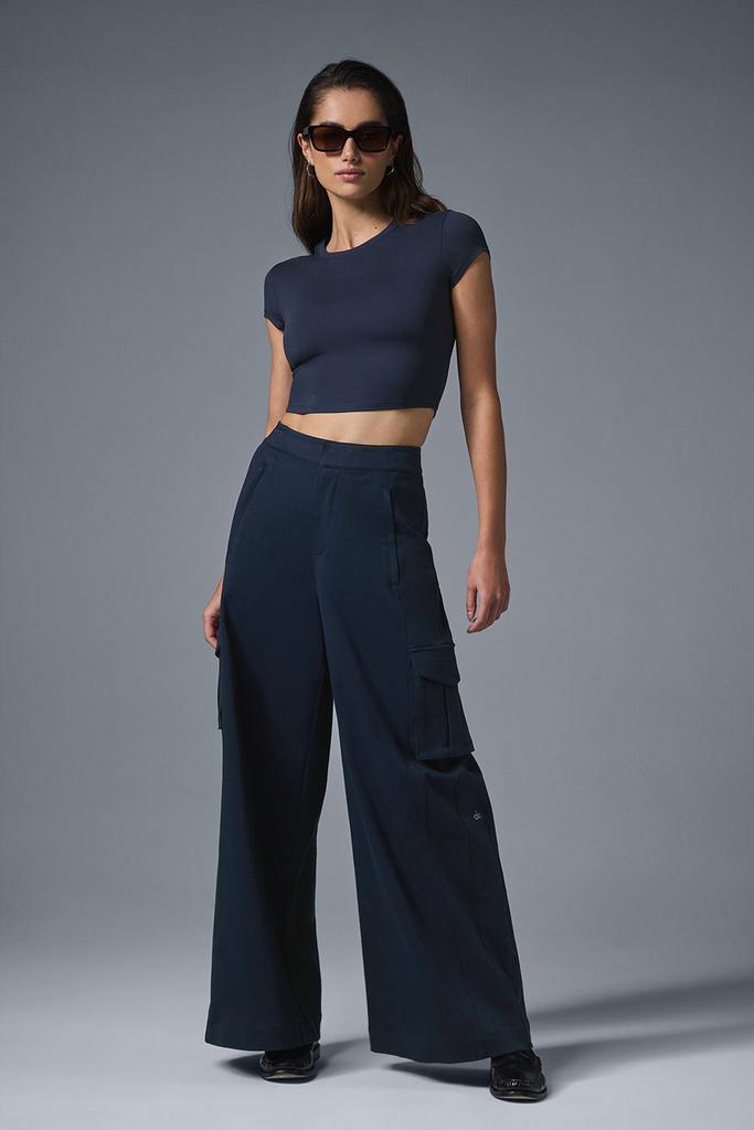 Alo Show Off Cargo Wide Leg Trouser - Navy